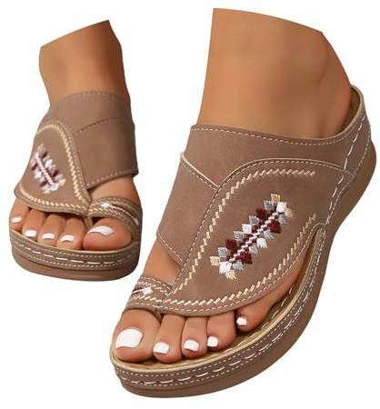 Ciabatte Donna Ortopediche Estive Casual Leggeri Ciabatte Con Zeppa Eleganti Comodi Sandali Ortopedici Per Alluce Valgo Antiscivolo Morbide Scarpe Estive Aperte Anatomiche Pantofole Da Casa Piscina