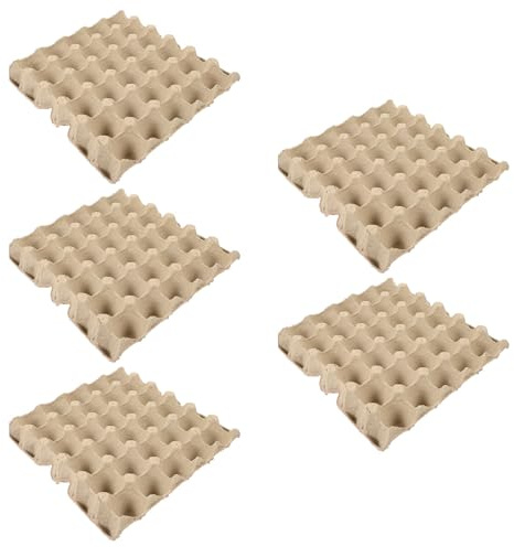 BEBEMOKO 5 Stück Eierpapier Zellstoffkarton aus Papierfasern Stapelbar und Praktisch für Sichere Aufbewahrung von 30 Eiern im Haushalt oder Markt
