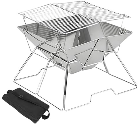Réchaud de Camping à Bois | Hauteur réglable équipement outdoor pliable | Réchaud portatif à gaz pour camping | Pour Randonnée, Terrasse, Jardin, Picnic, Cour, Famille, Amis