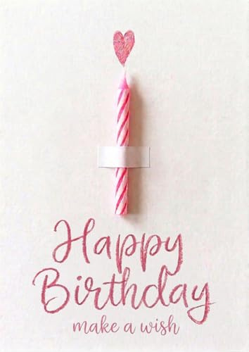 the lazy panda card company Geburtstagskarte mit echter Kerze für Frauen Mädchen Mama Freundin Schwester Tochter Kollegin Happy Birthday Karte mit Kraftpapier Umschlag und Make a Wish Motiv