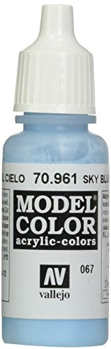 Vallejo Model Color Pintura Acrílica Azul (Sky Blue) Acabado Mate, 18 ml. Autonivelante y Sistema BSL para Modelismo y Figuras