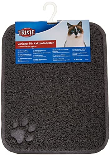 Trixie Tapis pour Bac à Litière Anthracite 37 × 45 cm PVC pour Chat