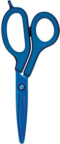 PLUS FITCUT CURB Just grip [titanium coating] SC-175AT Blue | Sharp cutting and optimal comfort scissors - [Japan Import]