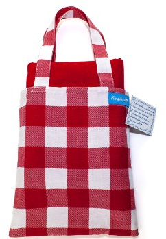 Ringelsuse Picknickdecke Campingdecke Picknick Decke Karo Rot Weiß Kariert mit Tragetasche 102 x 132 cm Baumwolle Fair-Trade