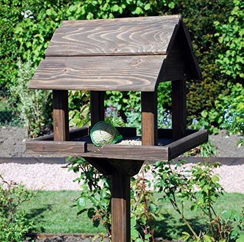 garden mile Traditionel Oiseau en Bois Table Jardin Nichoir Mangeoire À L'abri Alimentation Station Portable sur Pieds Alimentation Table Station Haute Qualité Oiseau Nids 3 Styles