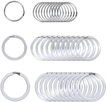 Key Ring Hoop,Key Rings,Keyring 30 Pcs 1.25'' -10 Pcs,1'' -10Pcs, 0.8''-10Pcs Ring Flat Rings Split Keyrings