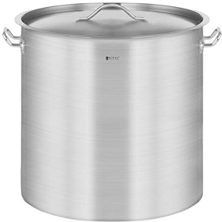 Royal Catering Casserole Induction Fond Rapporté Sandwich Triple (36 L, Ø 36 cm, Avec Couvercle, Inox Aluminium, Poignées Cool Touch)
