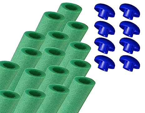 walexo 16 x Trampolin Schaumstoff Schaumstoffabdeckung für 8 Stangensysteme (92 cm, Hellgrün)