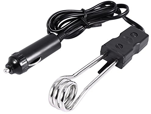 Thermoplongeur Voiture, 12V / 24V Immersion Chauffe-Eau, 120W-140W Immersion Chauffe-Eau Voyager Pour Camping Eau Chaude, Café ou Thé