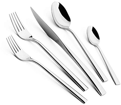 Divitis Home Sirius Besteck-Set, 20-teilig, 18/10 Edelstahl, Set für 4 (Esslöffel, Menuegabeln, Salatgabeln, Menuemesser, Teelöffel), Besteck-Set, Besteck-Set, Gabeln und Löffel