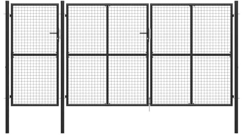 vidaXL Gartentor Stahl 400 x 150 cm Anthrazit