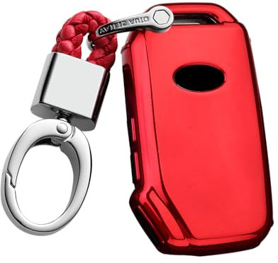 ontto Smart Autoschlüssel Hülle Cover für r?Kia Stinger Sportage Ceed Sorento Cerato Forte 2017 2018 2019 2020 Schlüsselhülle Schlüsselanhänger TPU Keyless Go Schlüsselbox Schlüsselschutz-Rot C