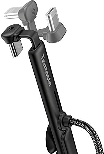 topp Gaming 'Tentacle' - Abgewinkeltes und Flexibles Ladekabel für Smartphones mit USB-C-Anschluss, schwarz