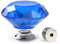 CZC HOME 10pcs 40mm Crystal Glass Door Drawer Knobs Diamond Cut Drawer Handles with 3 Sizes Screws for Cupboard Cabinet Wardrobe Home Decorating, Blue