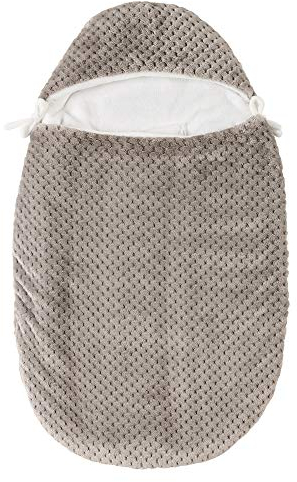 Nattou 877688 Wattierter Fußsack, Für Babyschale, Kindersitz und Kinderwagen, 70 x 44 x 5 cm, Lapidou, Grau/Weiß