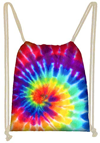 Showudesigns Kordelzug-Rucksack für Damen, Cinch Sack für Sport, Reisen, Camping, Turnbeutel, Batik-Regenbogen (Pink) - Z-C0733Z3-1
