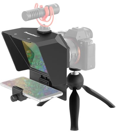 Pronstoor Teleprompter Handy DSLR Kamera Inschrift Gerät Tragbar Klein Video Interview Außen Filmen Online Celebrity Live Teleprompter