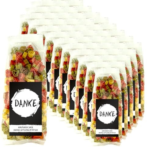 50x 250 gr. Nudeln Motiv: Danke/Geschenk/Kundengeschenk/Gastgeschenk