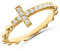 Ring Kreuz Rosenkranz Damen aus 925er Silber 18 Karat vergoldet mit Zirkonia -, Sterling Silber
