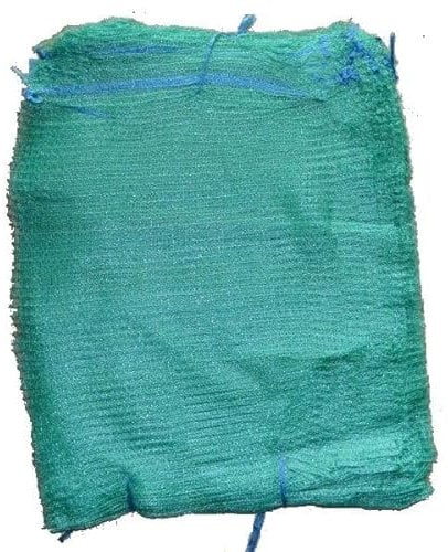 100 Green Net Sacks - 55cm x 80cm - Holds 30Kg Mesh Woven Bags - Kindling Logs Onions