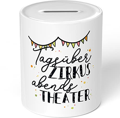 JUNIWORDS Spardose Sparbüchse, Tagsüber Zirkus abends Theater