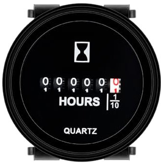HonorMeet Compteur horaire mécanique, alimentation DC8V-80V, journal des heures pour l'entretien, conception étanche pour tondeuse à gazon à braquage zéro tracteur compresseur bateau marin (DC8V-80V)