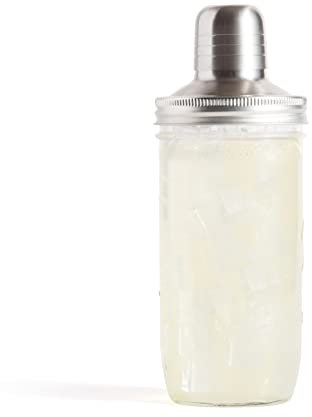 Jarware Mason Jar Cocktail Shaker Deckel für Wide Mouth Mason Jar, Edelstahl