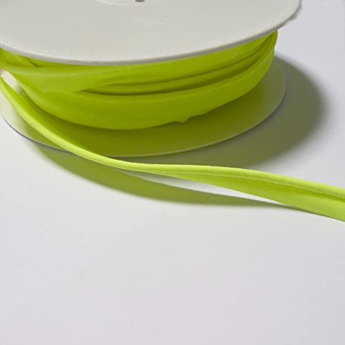 2 mm Flansch-Einsatz, Paspelierschnur, Polyester-Baumwollgewebe, überzogen, Schrägschnitt, 10 m, Neongelb