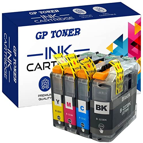 GP TONER Druckerpatronen Ersatz für Brother L-C223 Tintenpatrone für Brother DCP J562 DW DCP J4120 DW MFC J480 DW (Schwarz, Cyan, Magenta, Gelb)