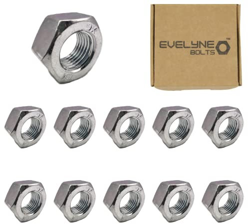 Dadi esagonali in acciaio con filettatura fine M12 x 1,25, confezione da 10