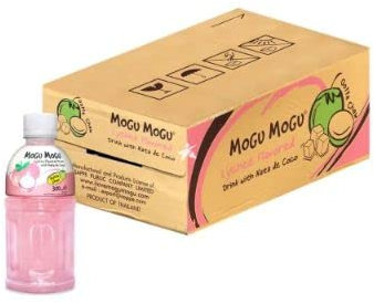 Mogu Mogu Lychee Flavoured Drink with NATA de Coco (Gotta Chew) | On the Go Drink | Jelly Texture | Refreshing Taste | No Added Preservatives and Colours | 320ml x 24 Bottles