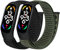 Tiptops Nylon Armbänder Kompatibel für Xiaomi Mi Band 7 6 5(NFC) 4 3/Amazfit Band 5, Atmungsaktiv Bequem Geflochten Verstellbar Sport Solo Loop Ersatz Armband