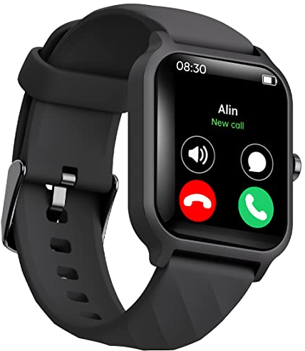 Smartwatch Damen Herren mit Telefonfunktion Blutdruckmessung 1,83 Zoll Touchscreen Schrittzähler Uhr Damen Whatsapp Funktion Uhr mit Schrittzähler Fitnessuhr ohne App und Handy Fittnessarmbanduhr