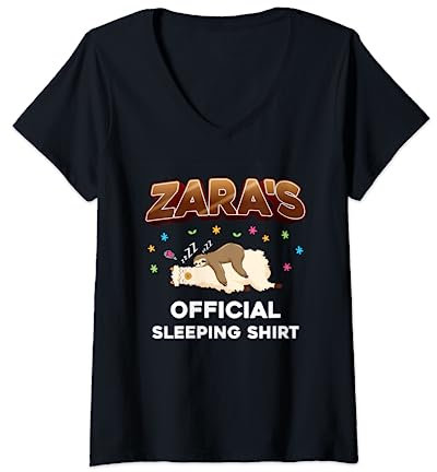Zara Sleep Nap Nap Name Chemise de nuit T-Shirt avec Col en V