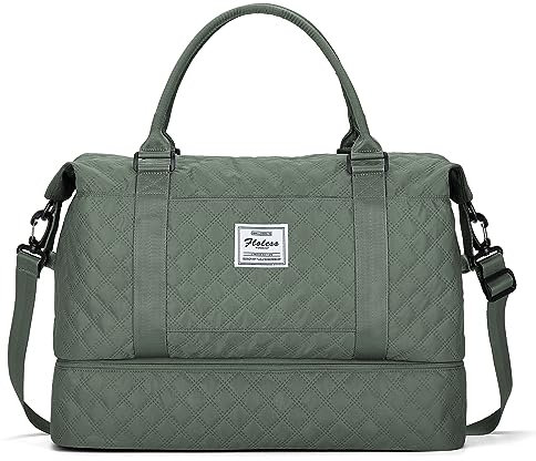 Reisetasche Damen Easyjet Handgepäck Tasche Sporttasche Weekender Bag Schwimmtasche Wasserdicht Travel Bag Duffle Bag Fitnesstasche Trainingstasche Krankenhaustasche mit Schuhfach,B8-Armeegrün