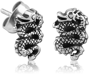 1 Paar Ohrstecker DRAGON - DRACHE - 316L Chirurgenstahl - Ohrringe für normale Ohrlöcher