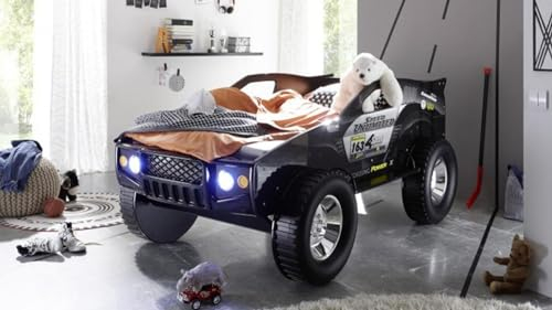 Möbel Akut Autobett Geländewagen SUV Kinder Abenteuerbett schwarz Liegefläche 90x200