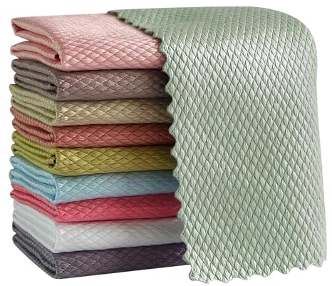 BRISKORE 5 Nano Paños de Limpieza Magico, Bayetas de Microfibras para Cristales sin Rayas, Trapo Balletas Microfibra para Cocina Coches Automóviles Ventanas Vidrios Espejos Grifos Baño, 40x30cm