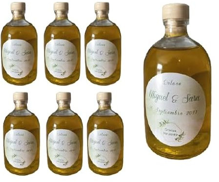 Botellas Regalo Aceite Oliva Personalizado Botellas Comunión Bautizos, Regalo Bodas, 100 ml Detalles para Invitados de Boda - Aceite de Oliva Virgen extra (15)