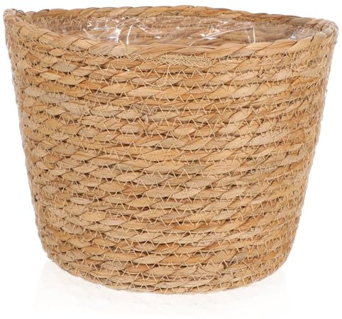 Toddmomy Cache Pot Osier Tressé en Matériau Synthétique Résistant pour Rangement et Décoration Intérieure ou Bureau, Design Artisanal Créatif et Élégant