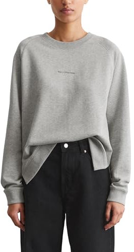 Marc OߴPolo Denim Damen Sweatshirt aus Bio-Baumwolle Basic, Grau (Stone Melange), M