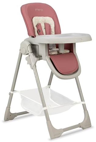 MoMi GOJO Kinderhochstuhl für Babys und Kinder von 6 bis 36 Monaten (max. 15 kg Körpergewicht), klappbar, 5-Punkt-Sicherheitsgurt, mit Tablett und Rollen.