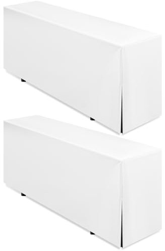 Lumaycens 2 Pack Biertisch Husse, Weiß Biertischhusse für Bierzeltgarnitur, Biertischhusse Premium für 220 x 50 cm Blickdicht waschbar Tisch für Outdoor-Bankette (Weiß)