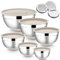 HaWare Rührschüssel 6er Set, Edelstahl Schüssel Salatschüssel Set mit Luftdichtem Deckel & 3 Reibenaufsätzen, 4,6L/2,8L/2,5L/1,6L/1,2L/0,7L, Rutschfester Silikonboden & Spülmaschinenfest, Khaki