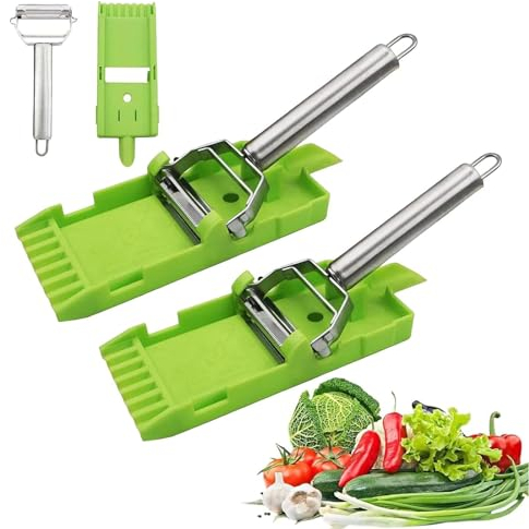 2-in-1 Shredder & Slicer Zestio Peeler, Multi Potato Peeler 2024 Multifunctional Fruit Peeler Non-Slip Peeler Set Vegetable Cutter Durable Kitchen Slicer for Vegetable (2 Sets)
