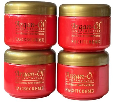 Arganöl 4tlg Set Bio-Vital Tages und Nachtscreme, 4 x 125 ml