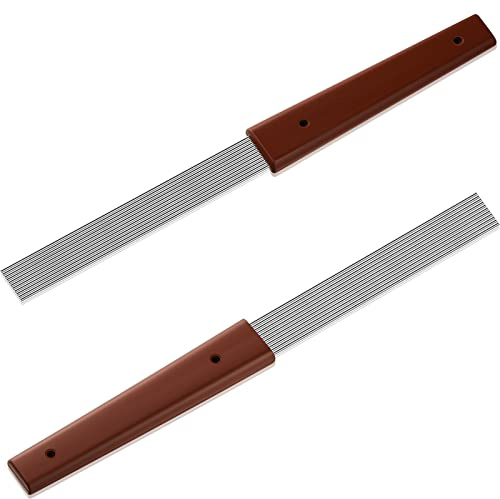 Yeshone 1 Pcs Guira Dominicana Guiro Comb 12 Inch Professional Guiro Instrument Scraper Stainless Steel Percussion Equipped with 11 Steel Rods