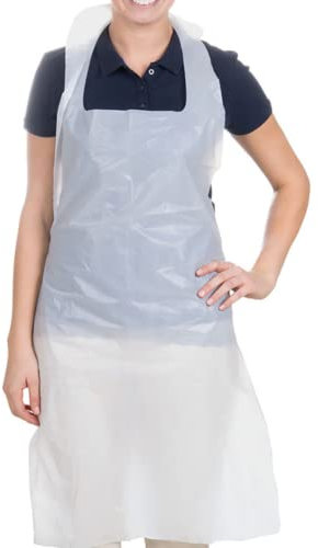 Osler & Walsh Disposable Aprons | Blue | 16 Microns Polyethylene | Flat Packed, Universal Fit | 100 Pack