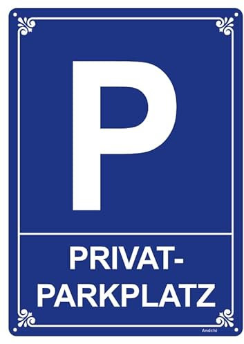 Andchi Cartello di parcheggio in metallo (blu)