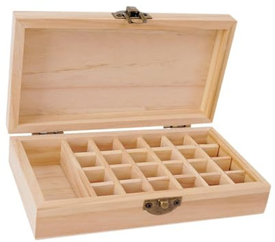 MagiDeal Regal für ätherische Öle, 25 Fächer, Holzhalter für ätherische Öle für Das Tischbadezimmer